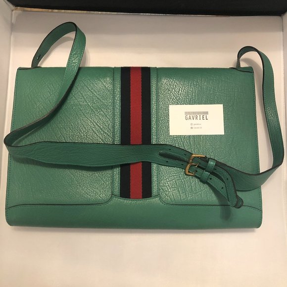 Gucci Messenger Bag with Web in Green NEW WITH DUSTBAG - Picture 4 of 16
